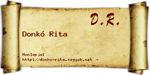 Donkó Rita névjegykártya