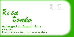 rita donko business card